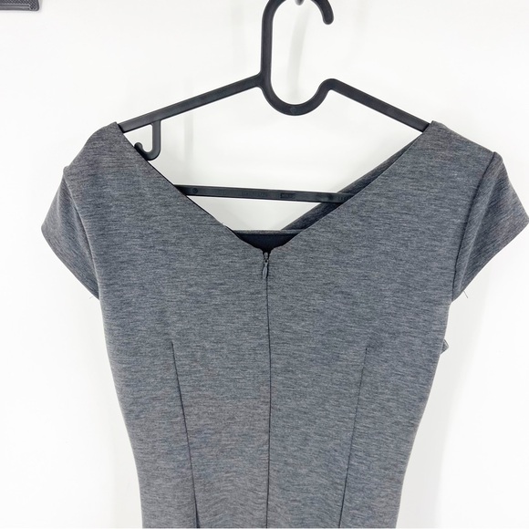 ✅ White House Black Market Grey Jersey Dress Ruched SIZE 0 - Picture 7 of 8